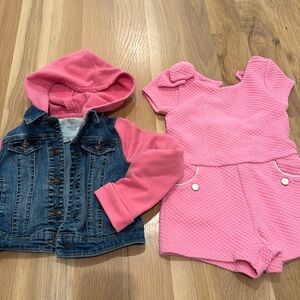 Tucker and Tate denim jacket and Janie and Jack romper